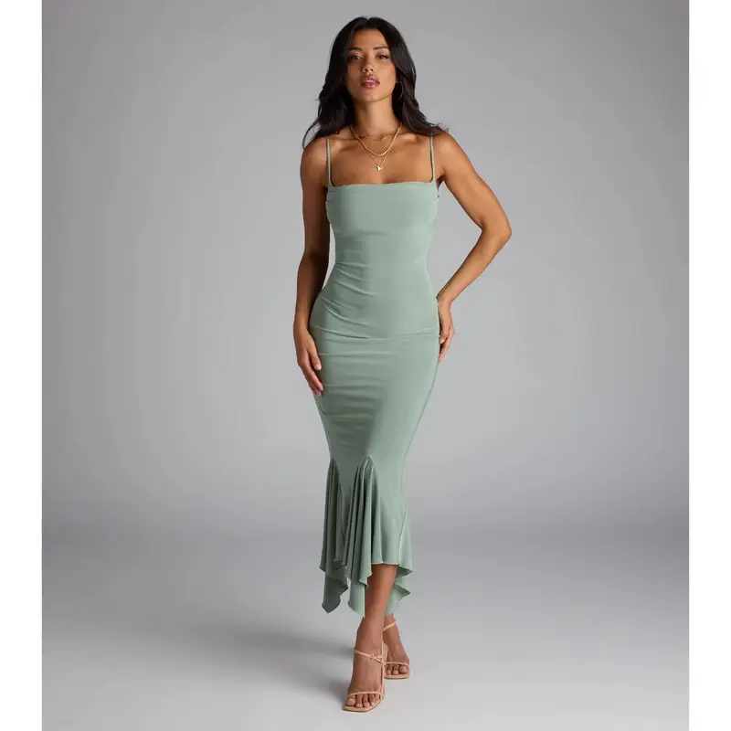 bodycon wedding guest dress midi - TikTok Shop