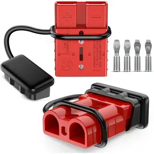 Nilight Anderson Connector 50AMP 6AWG Anderson Plug 12V-36V Battery Quick Connect/Disconnect Wire Harness Plugs Connectors Kit for 6 Gauge Cables Car Marine ATV Trailer Towing Winch Motor, 2 Pack Red