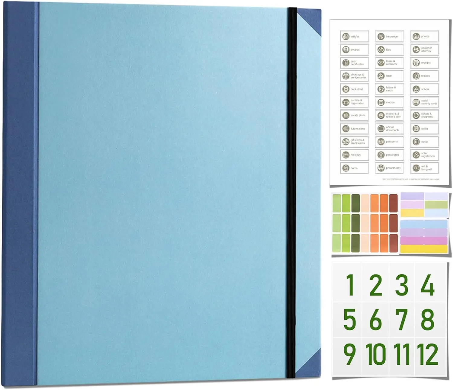 Accordion File Organizer for Important Documents, Manila Pocket Document Folder with Labeled Pockets, Expanding Folder for Passports, Birth Certificates, Important Papers, Office & Home Storage