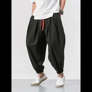 Men's Pocket Drawstring Waist Harem Pants, Athleisure Casual Comfy Pants for Daily Outdoor Wear, Birthday Clothes, Mens Pants, Woven Bottoms for Spring & Fall, Pants for Men, Baggy Trousers