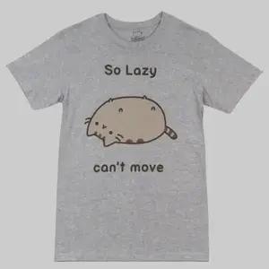 [Sale up to 30%]  Pusheen The Cat So Lazy Can't Move Cute Adult T-Shirt, Unisex T-Shirt Cotton