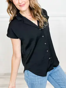 SLEEVELESS DROP SHOULDER BUTTON DOWN TOP