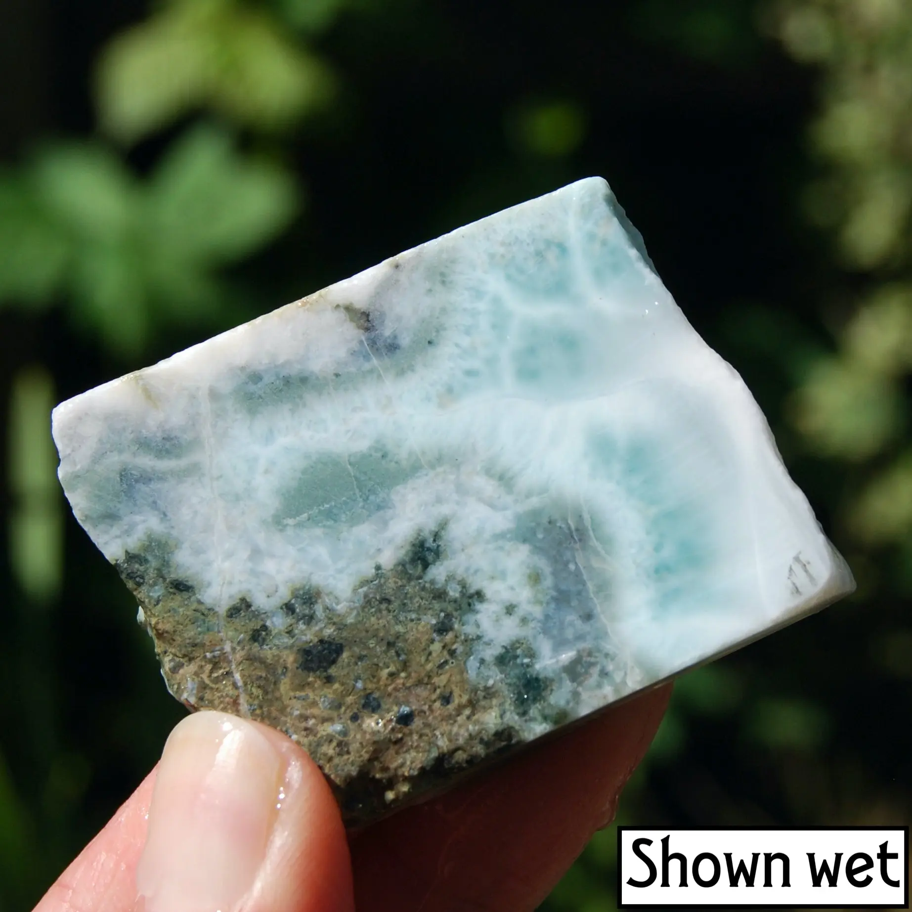 2in 53g Larimar Crystal Slab, Dominican Republic