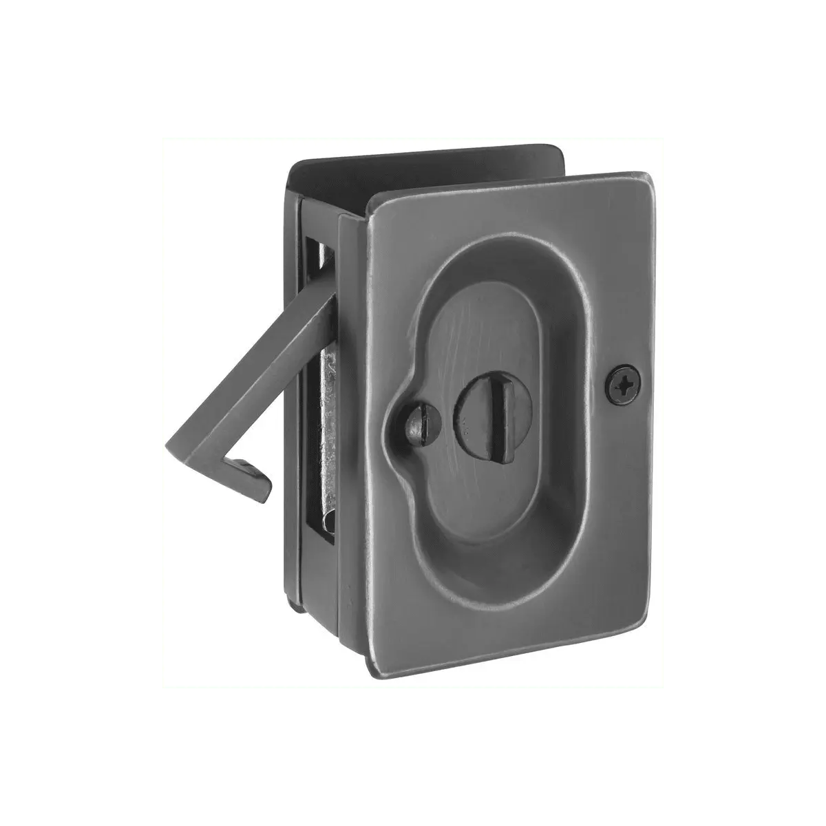 Privacy Pocket Door Lock, Antique Nickel