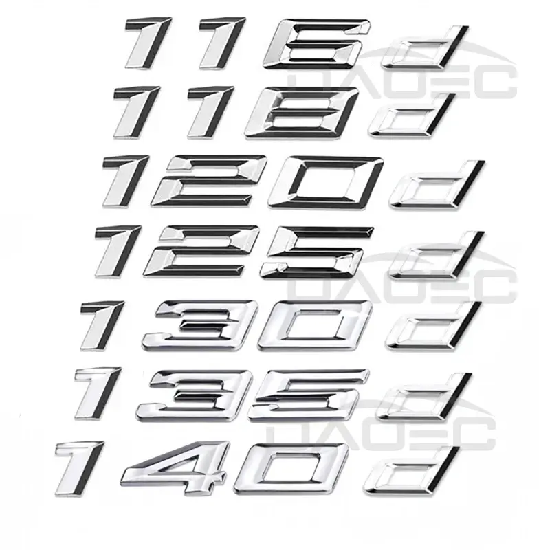 Car Rear Trunk Words Logo Badge Emblem Decals Decoration Sticker For BMW 1 Series 116d 118d 120d 125d 130d 135d 140d F20 F21 F40