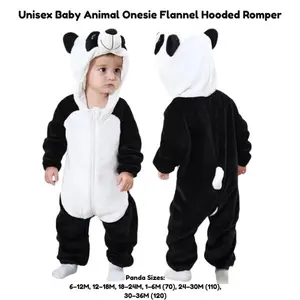 Unisex Baby Animal Onesie Flannel Hooded Romper, Warm Winter Jumpsuit Pajamas for Infants & Toddlers (Sizes 1–6M, 6–12M, 12–18M, 18–24M, 24–30M, 30–36M)