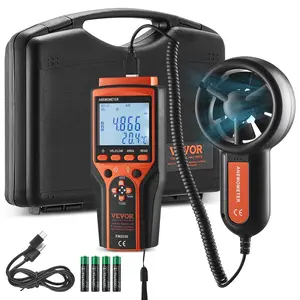 【Summervibes】VEVOR Portable Anemometer Split Design, Temp Range 14℉-140℉, LED Screen Digital Air Speed & Temperature Meter, Wind Chill & Velocity Measurement, Ideal for Sailing, Surfing, Flying, HVAC