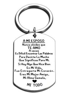 Letter Pattern Keychain, Stainless Steel Keychain for Men & Women, Fashion Accessories for Daily Use, Trendy All-match & Exquisite Keychain for Birthday Gift, Personalized Heart Tag