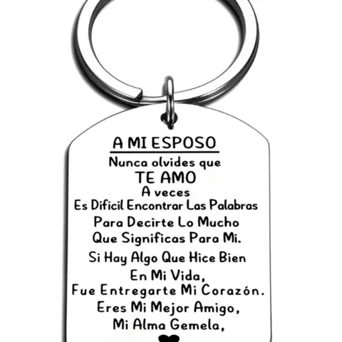 Letter Pattern Keychain, Stainless Steel Keychain for Men & Women, Fashion Accessories for Daily Use, Trendy All-match & Exquisite Keychain for Birthday Gift, Personalized Heart Tag, Double Engraved Tag