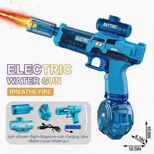 Portable Electric Pulse Light Water Gun, Outdoor Beach Pool Toy, Rechargeable Lithium Battery, Unisex Summer Party Gift, Blasters, Watergun,Firework Water Spray toy