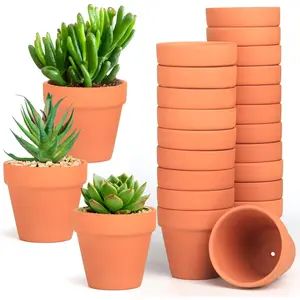 Terra Cotta Pots, 24 Pack 3.15 Inch Mini Clay Pot with Drainage Holes,Cactus Flower  Terracotta Pots for Indoor/Outdoor Succulent , Crafts, Wedding Favor