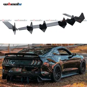 For 2015-2021 Ford Mustang V2 gloss black rear diffuser and rear side splitter auto parts Car Accessories Vehicle Custom