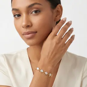 Sparkling Butterfly Gold Bracelet - Non-Tarnish Brass CZ Stone Bracelet