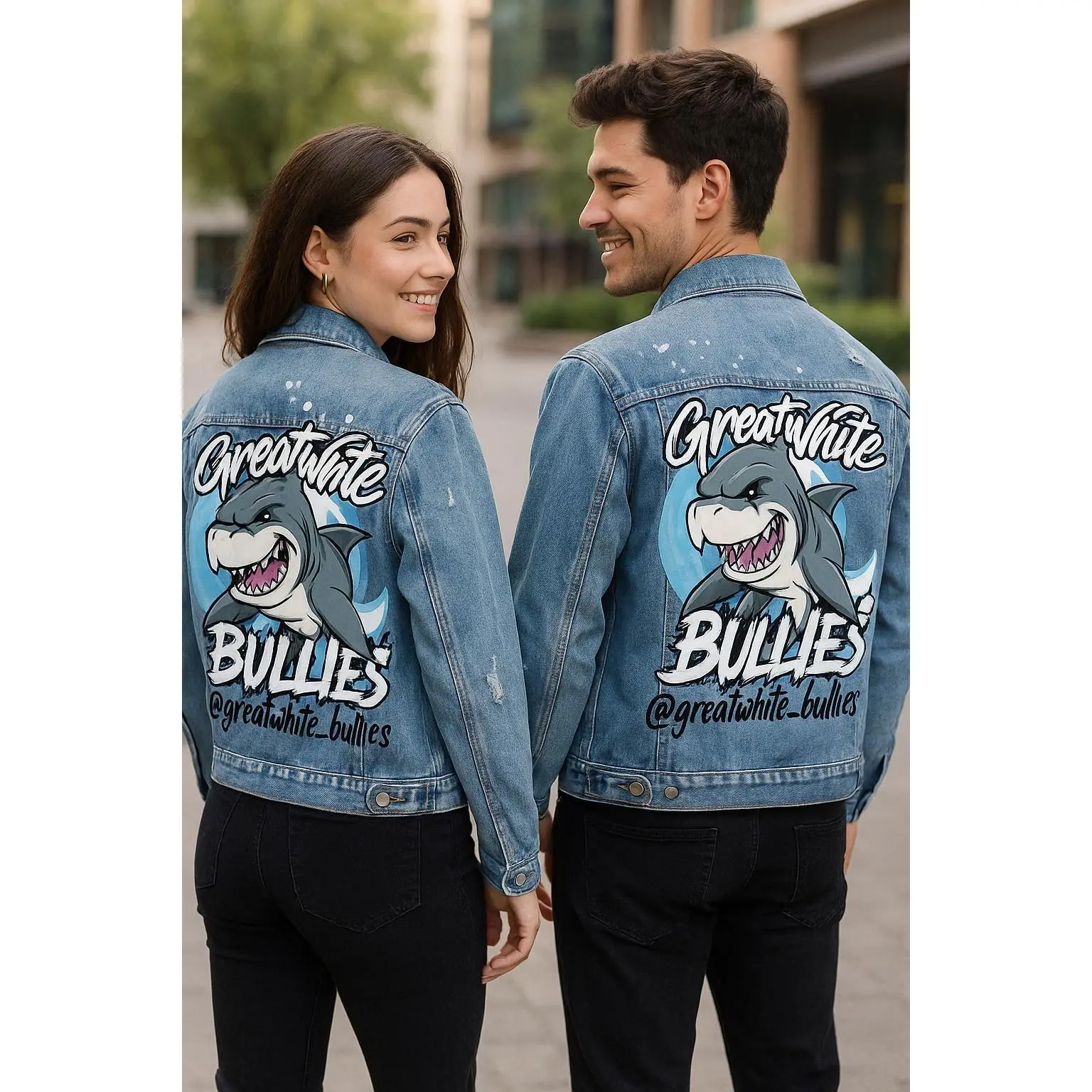 Unique Team Spirit Gift – Custom Logo Denim Jacket, Personalized Hand-Painted Jacket for Men & Women, Sports Fans and Event Outfit