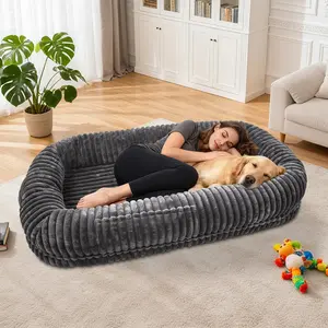 Human  Bed for Adult,70"x38"x10"  Human  Bed, Washable XL  Bed with Memory  (Darkgrey)