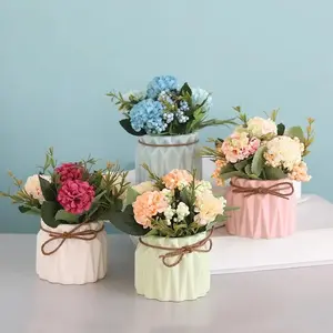 Macaron Colorful Nordic Modern Imitation Ceramic Plastic Flower Vase Invincible Wedding Birthday Art Home Arrangement Decoration