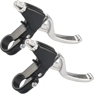 Universal 2.2cm Brake Levers Aluminum Alloy V-Brake Handlebar Brake Handle For Most Bicycle,Mountain Bike,Road Bike 1 Pair (Silver)