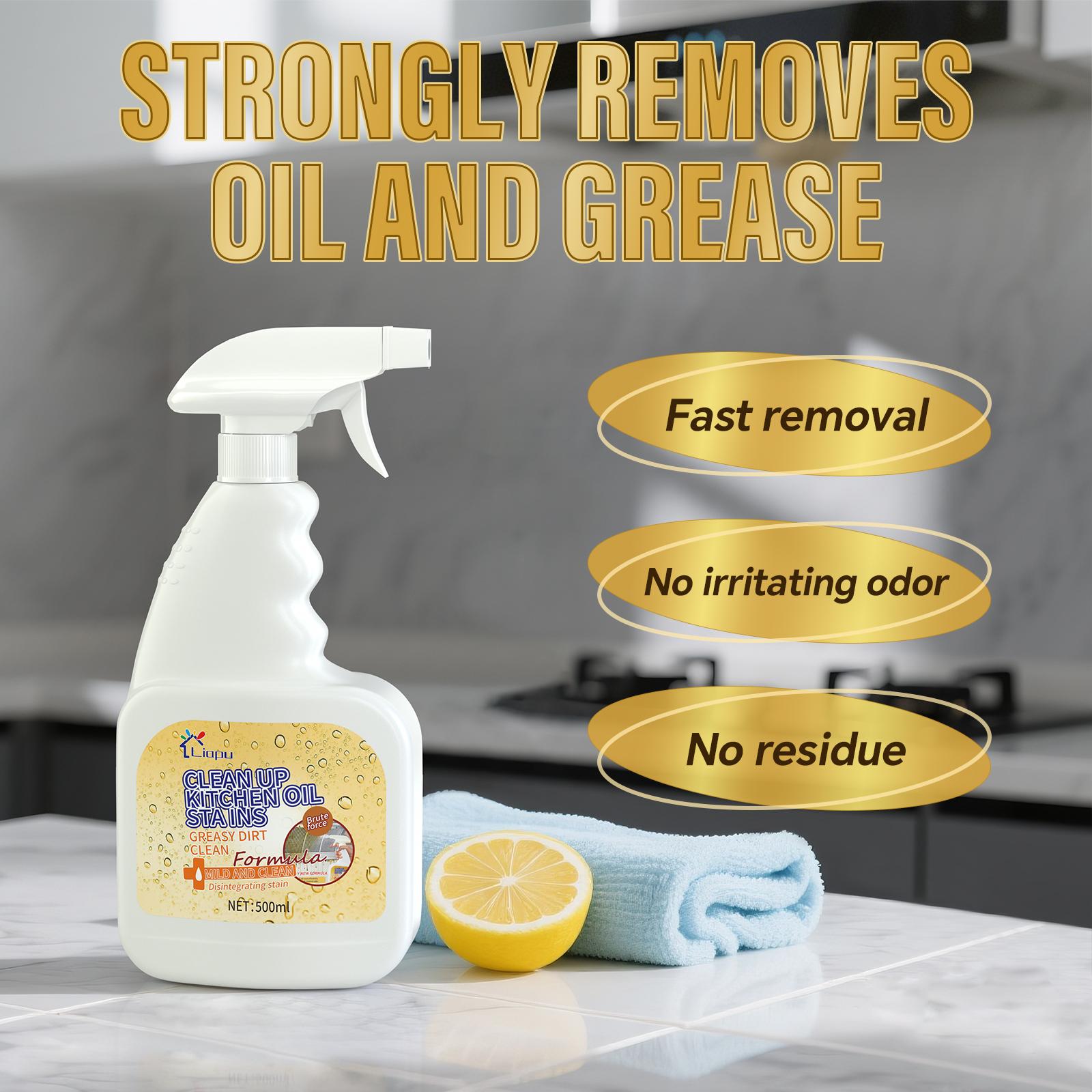 Liapu 500ml Scented Power-Dissolve All Purpose Home Cleaner - Oil Stain Remover, Antiseptic Disinfectant, Kitchen Degreaser Spray, Range Hood & Oven Grime Multi-Surface Household Cleaner