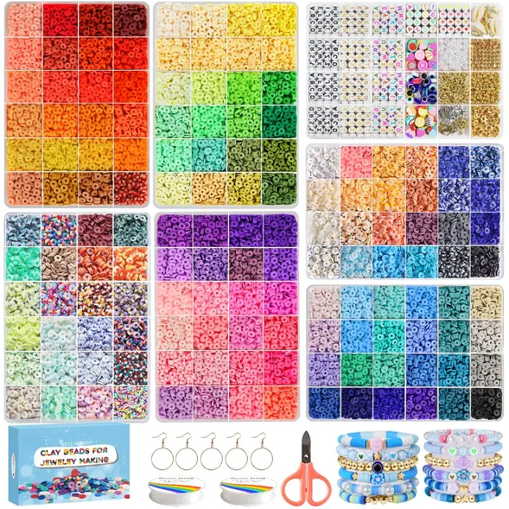 23000 Pcs Clay Beads Kit, Heishi Beads, Charms for Friendship Jewelry Making