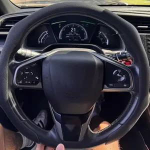 Napa Nappa  Leather Steering Wheel Cover for O & D Shapes, Quick Turn Anti-Slip Breathable Ultra-Thin Universal Grip, All-Season Automotive Car Accessory Gift