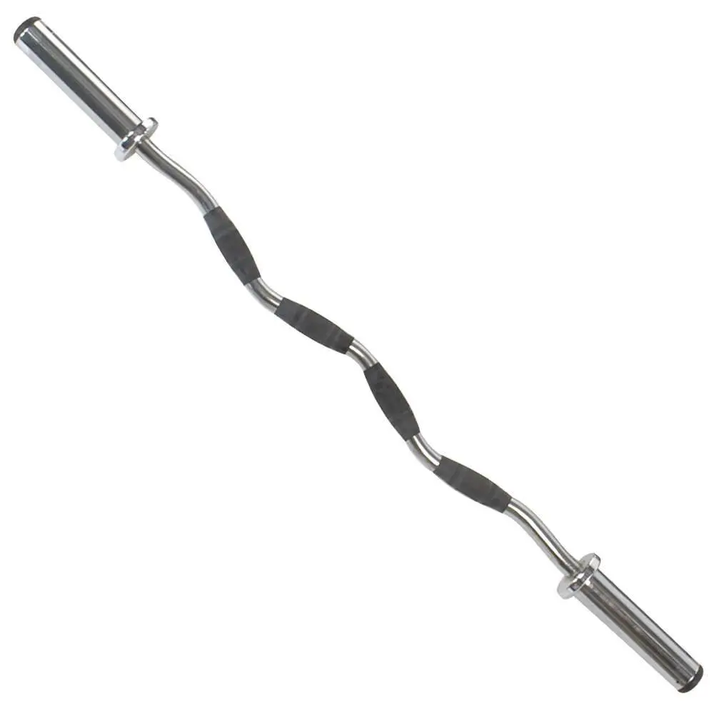 Power Systems Pro Olympic Curl Bar, 50" Chrome Weightlifting Curling Bar with 7.5" Sleeve