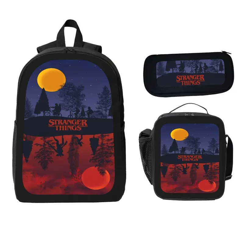 Stranger Things Season 3 Themed Three-Piece Set Backpack Pencil