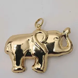 #203. 18K Gold Plated Bold Elephant Pendant