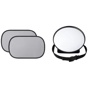 SARO Self-Adhesive Car Sunshade + Safety Mirror