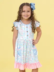 Bunny Meadow Pocket Ruffle Dress