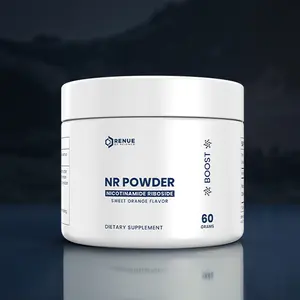 Renue NR Powder Nicotinamide Riboside Sweet Orange Flavor 60 Grams All Natural Supplement for Energy Production DNA Repair & Cellular Health