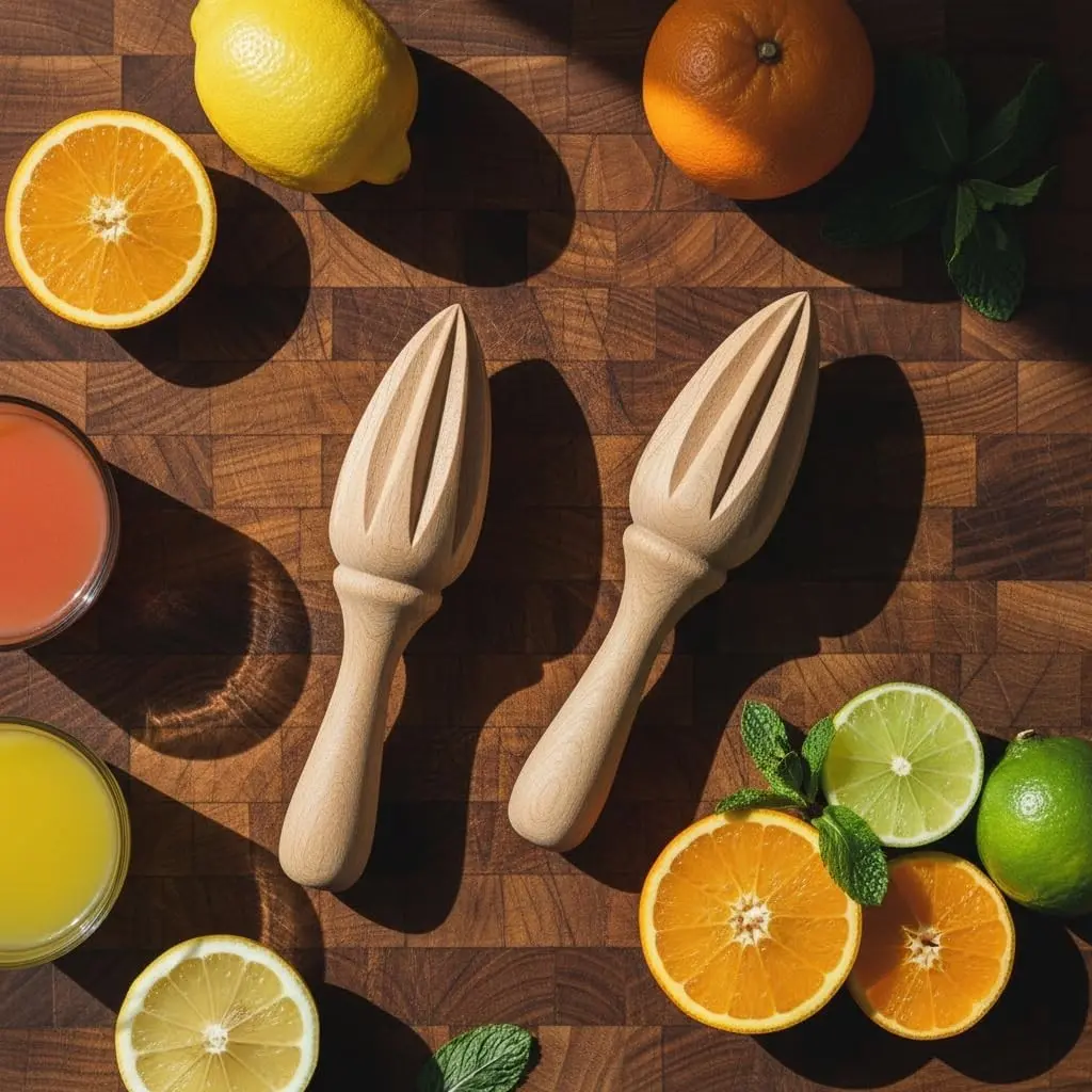 Wooden Citrus Lemon Juicer - Handheld Manual Citrus/Orange Juicer | Portable Fruit Squeezer Tool for Home, Cafe and Bar,Kitchen Utensils, Bartender Accessories