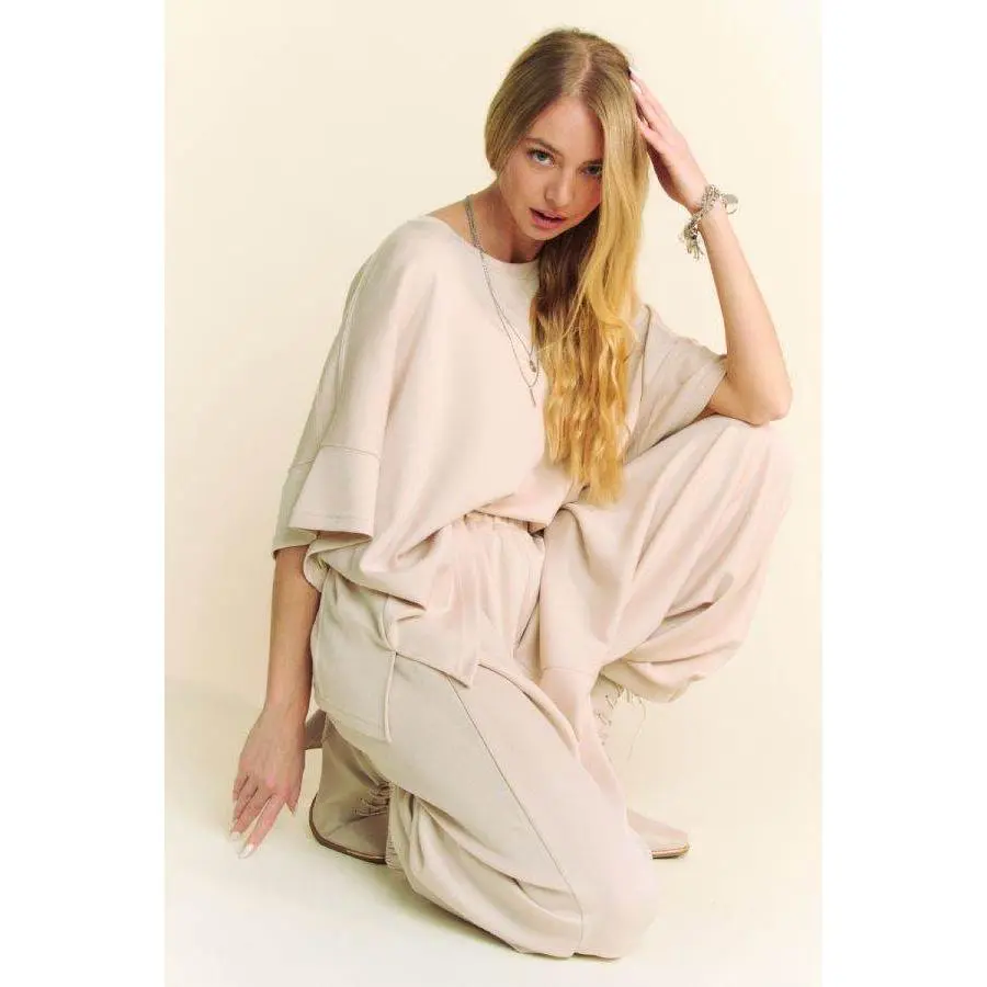 HER Beige Two Piece Set