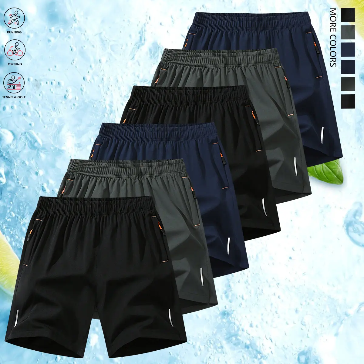 Black + Dark Gray + Navy Blue + Black + Dark Gray 