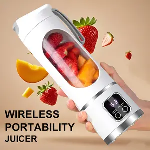 Portable USB Rechargeable Mini Blender and Juicer - 3 Modes, Digital Display, Safety Lock, Food Grade PP, Easy to Clean, Ideal for Travel