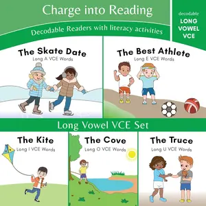 Charge into Reading Decodable Books (Stage 4): 5 Long Vowel VCE Decodable Readers to Help Kindergarten and First Grade Beginning Readers
