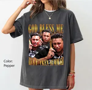 [ Sale Up To 40%] Comfort Colors God Bless Me It's F*cken Summah T-shirt, American Reality Television Series Jersey Shore Vintage 90s Movie Shirt, Fan Gifts