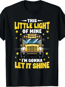 Funny School Bus Driver T-Shirt| Vintage Crew Neck, Slight Stretch Fabric, Regular Fit, All-Season, Perfect For Adults, Featuring A Drawing Pattern
