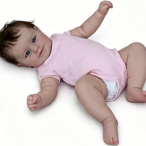 TopLink 50 cm/20inch Ultra-Realistic Soft Princess Newborn Baby Doll - Vinyl Head, Fabric Body, Unisex 3+ Kids Toy with 1 Clothes Set, Pacifier, Feeding Bottle, Birth Card Doll Accessories, Soft Cuddly Gift
