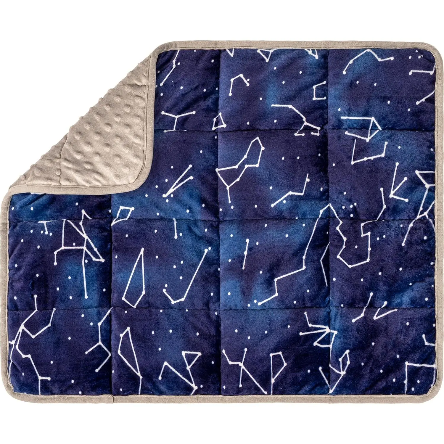 Weighted Lap Pad 5 lb, 20 x 23 in, Blue Constellations Portable Weighted Comfort Blanket Soft Sensory Lap Throw Machine Washable for Travel & Home Relaxation Blanket
