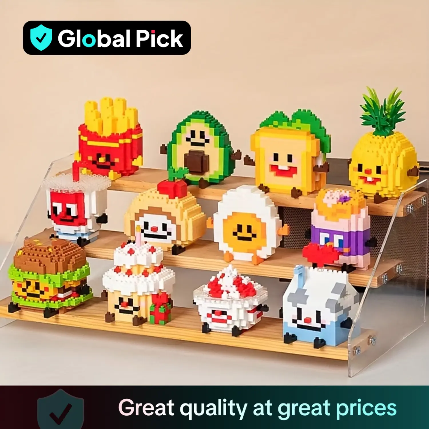 Food Design Building Blocks Toy, 1 Box Creative Blocks Building Toy, Educational Blocks Building Toy for Teenager & Adults