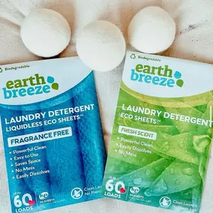 Eco Sheets by Earth Breeze - Liquidless Laundry Detergent Sheets - Eco-concious Household Cleaning Supplies