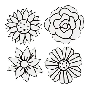 Printed Acetate Flower Coloring Sheets - 24 Pc.