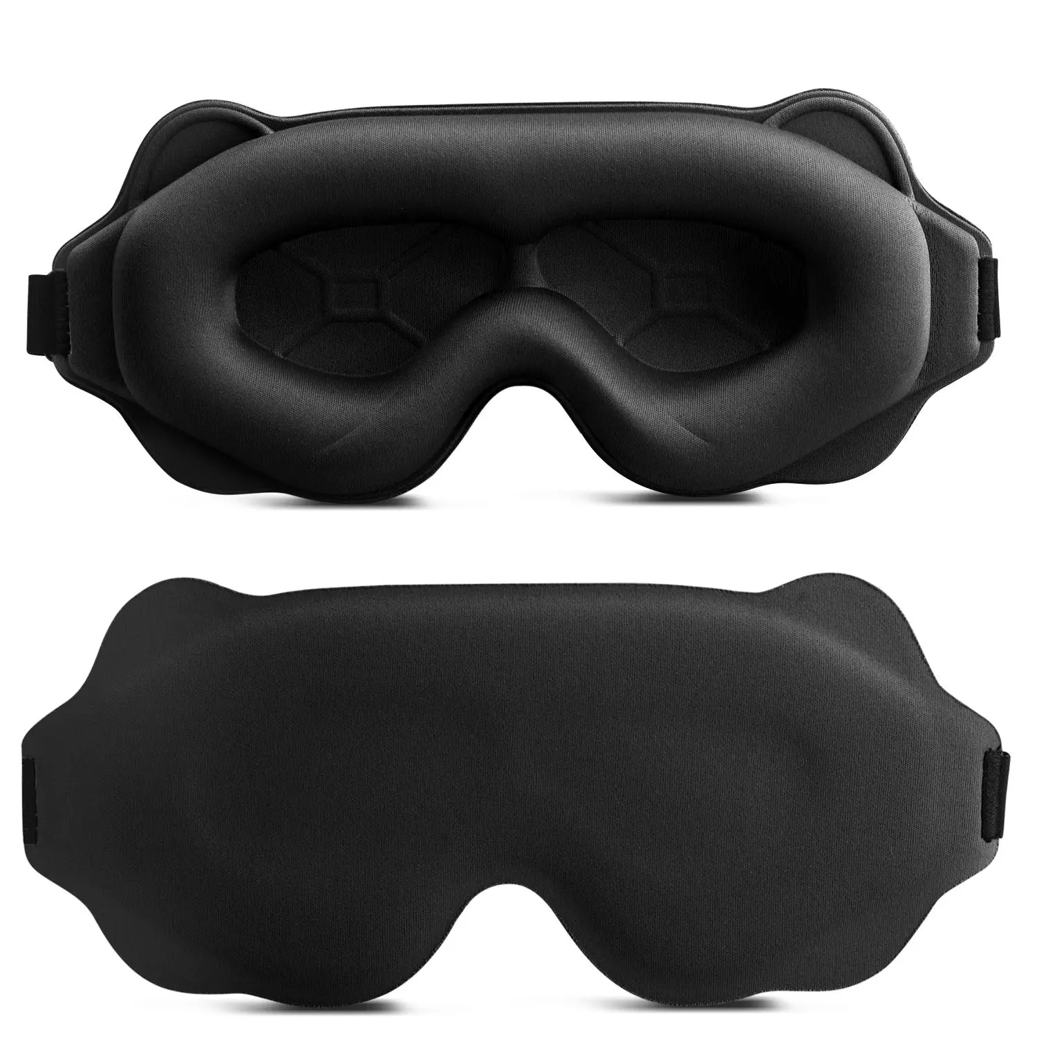 3D Sleep Eye Mask for Men & Women Lash Extension Friendly Travel Blackout Blindfold with Adjustable Strap