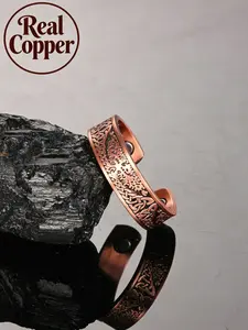 Vintage Men's Magnetic Copper Ring, Adjustable Open Thumb Ring, Fashion Party Accessory, Stylish Jewelry for Men