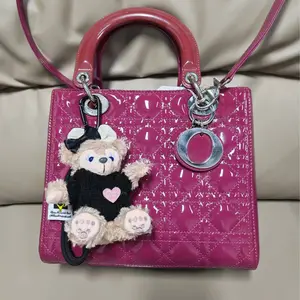 Pre-owned france Tote Bags Dior Princess Diana in plum purple patent leather with five panel design（SZ 21208 ）