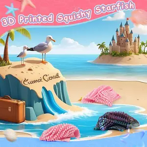 3D Printed Soft Hinged Starfish, Stress Relief Toy, Unique Desktop Decoration, Flexible Gift Idea, Relaxing Sea Creature Ornament