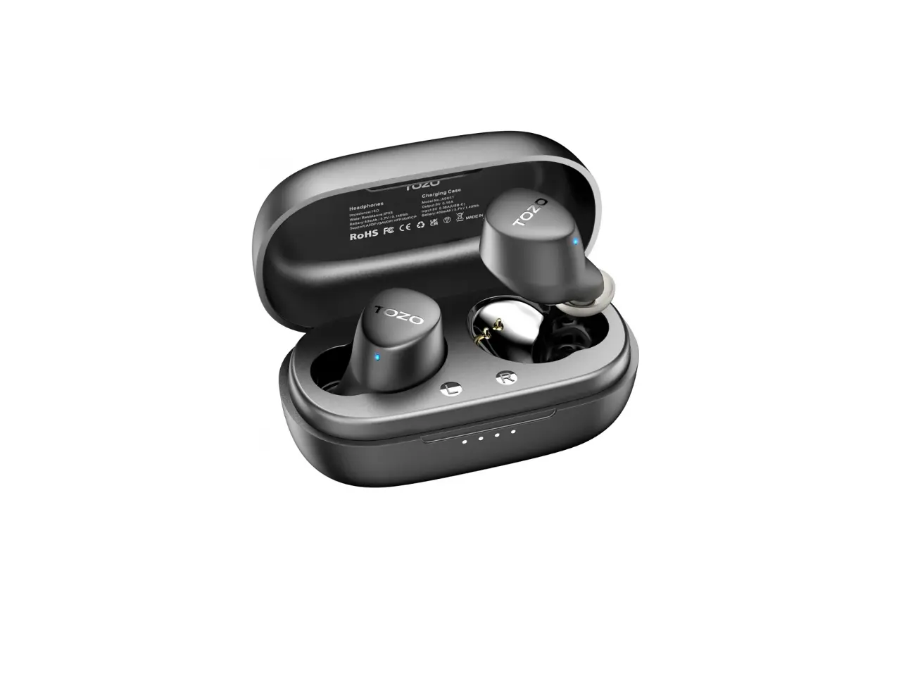 Tozo Agile Dots Waterproof Bluetooth Wireless Earbuds with Charging Case - Black A00E1 Tozo Agile Dots Waterproof Bluetooth Wireless Earbuds with Charging Case - Black A00E1