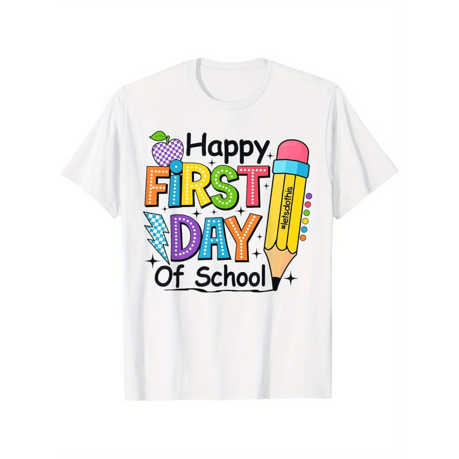 Summer Aesthetic Tee Viral Trending 100% Cotton Happy First Day Of School Teacher Boys Girls Back To School T-Shirt
