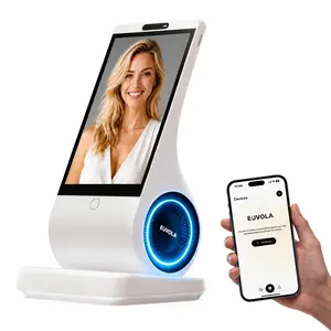 UVOLA AI Companion Robot, Smart Desktop AI Chat Device with 8-Inch HD Screen, Personalized Photo & Voice Avatar, Conversation Memory, Multi-Language Tech Gift for Parents & Home Desk Setup