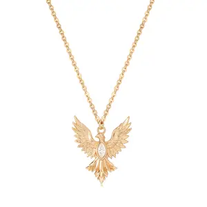 Fettero  Gold Plated Dainty Necklaces for Women | Bird, Wing, Cross, Anchor, Love Heart, Moon Pendant Charm Necklace Jewelry for Dainty Everyday Wear